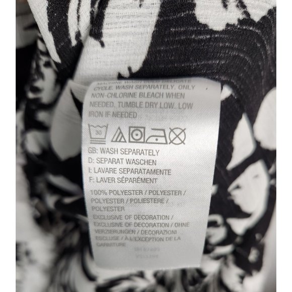 Susan Graver Women's Sz. L Black & White Floral Poncho Swim Cover Up - Picture 6 of 7